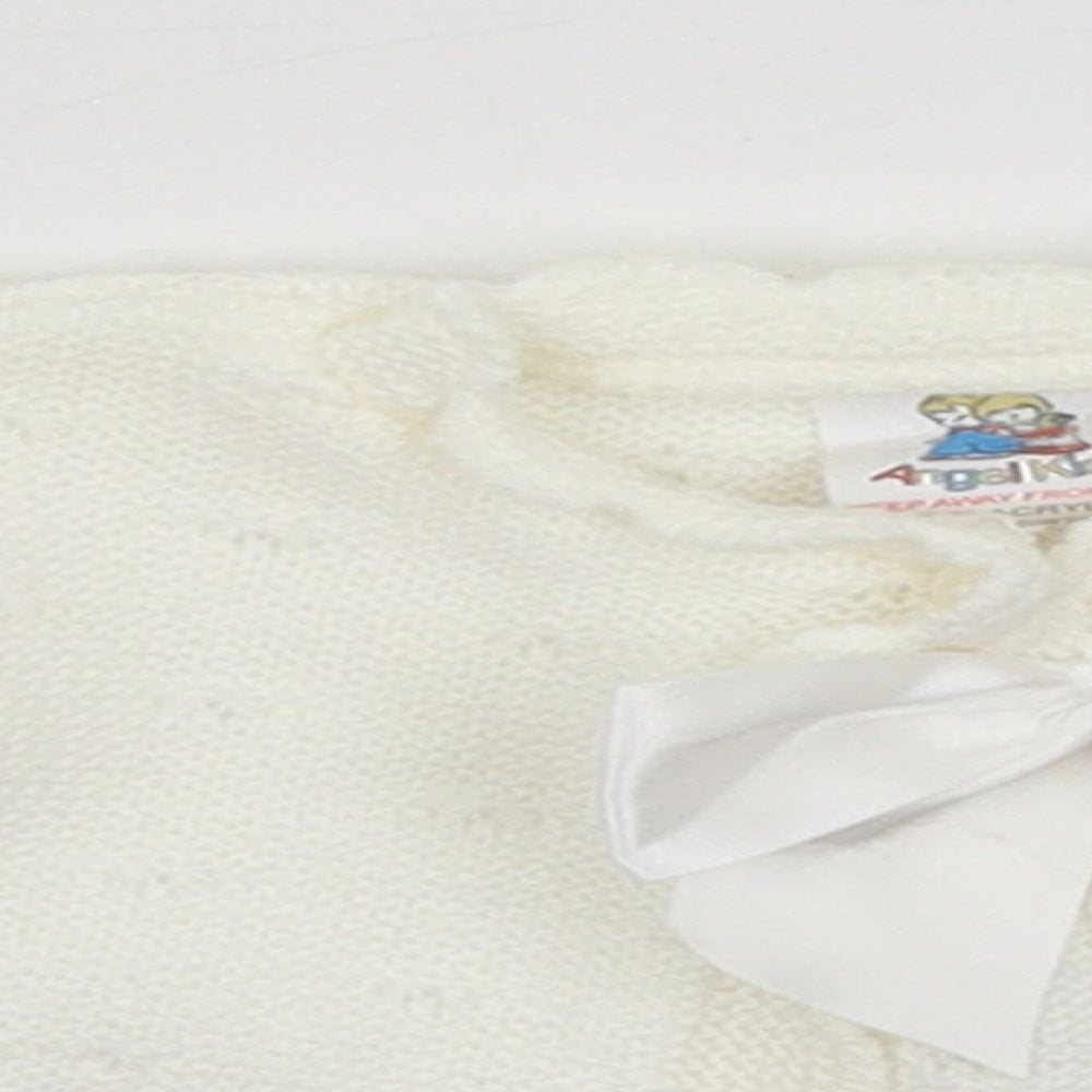 Angel Kids Baby White   Cardigan Jumper Size 0-3 Months