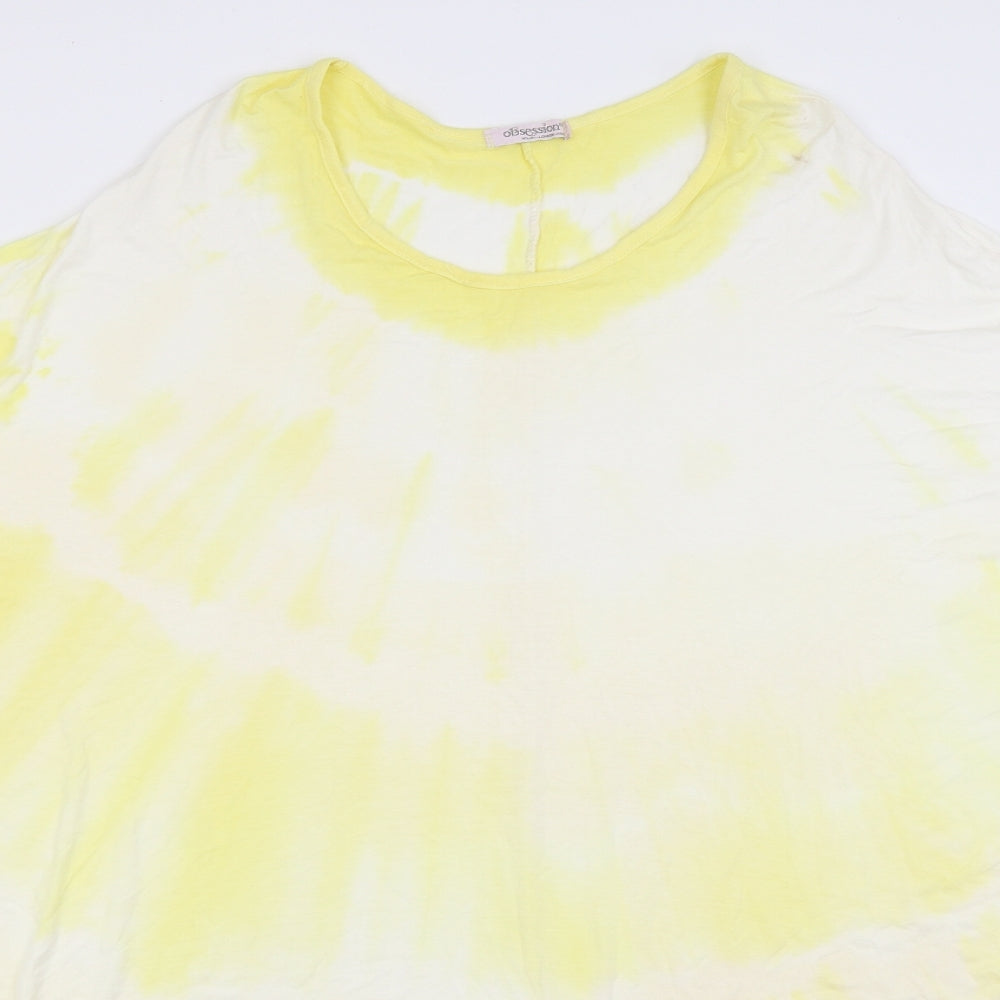 Obsession Womens Yellow   T-Shirt Dress  Size 20