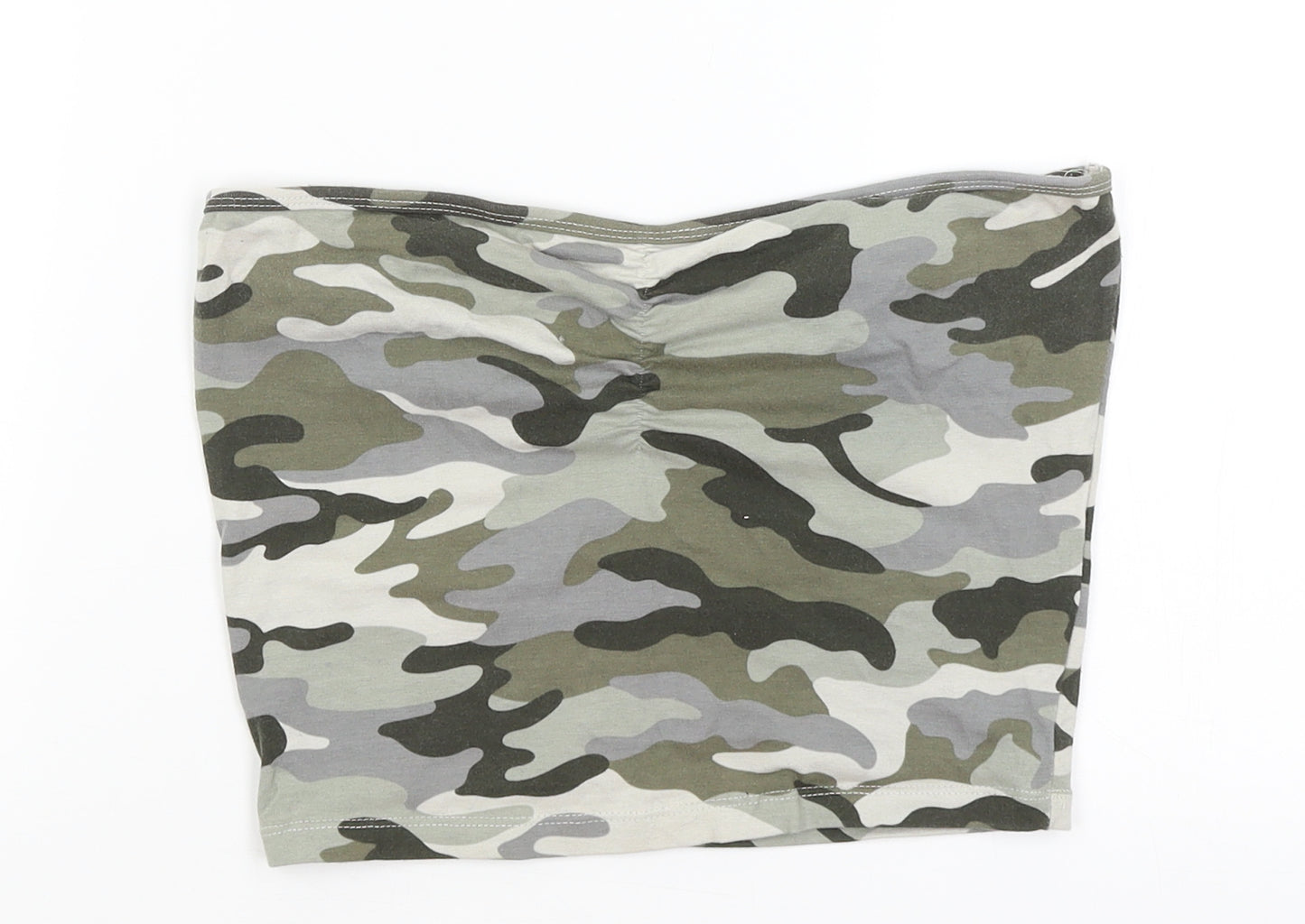 New Look Girls Green Camouflage  Cropped T-Shirt Size 14-15 Years