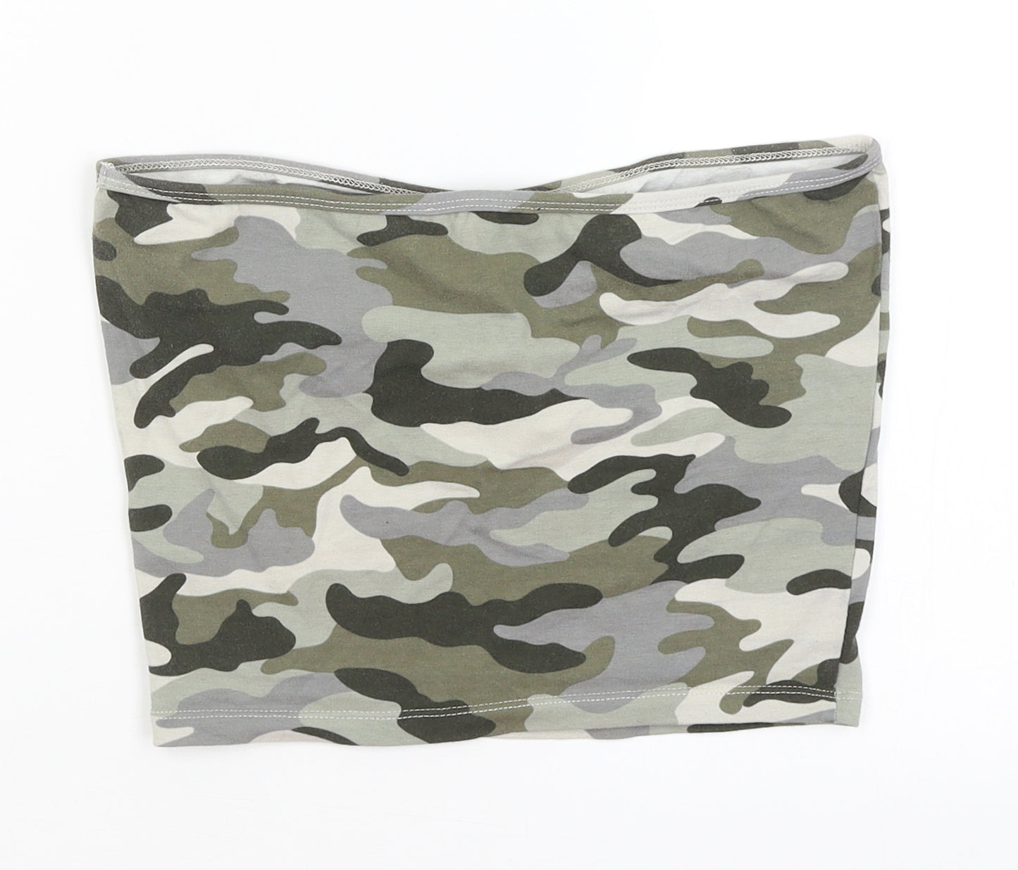 New Look Girls Green Camouflage  Cropped T-Shirt Size 14-15 Years