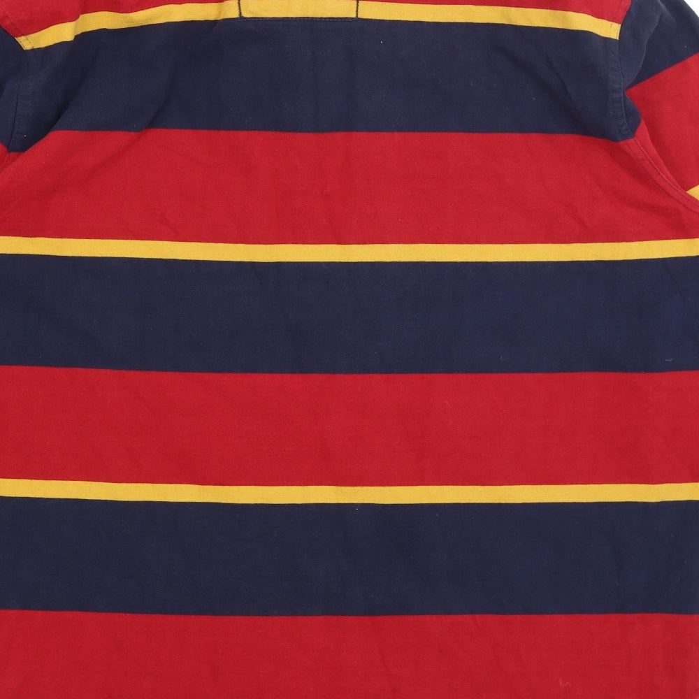 Maine Mens Red Striped  Pullover Jumper Size M
