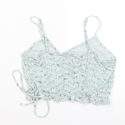Primark Womens Green Floral  Cropped Tank Size 12