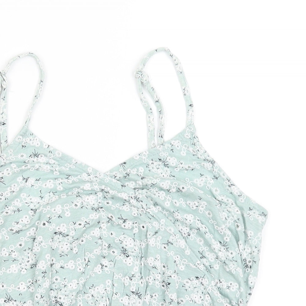 Primark Womens Green Floral  Cropped Tank Size 12