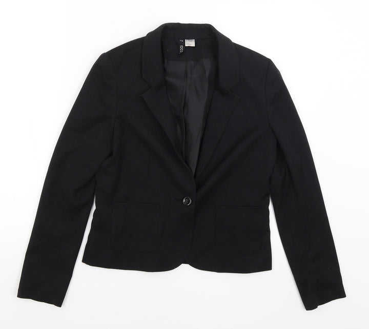 H&M Womens Black Jacket Blazer Size 10