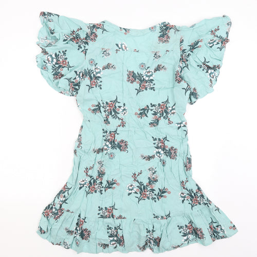 Paprika Womens Blue Floral  Fit & Flare  Size S