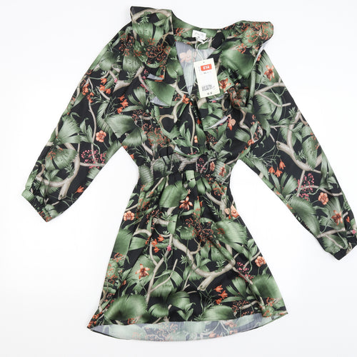 H&M Womens Black Floral  Sheath  Size XS