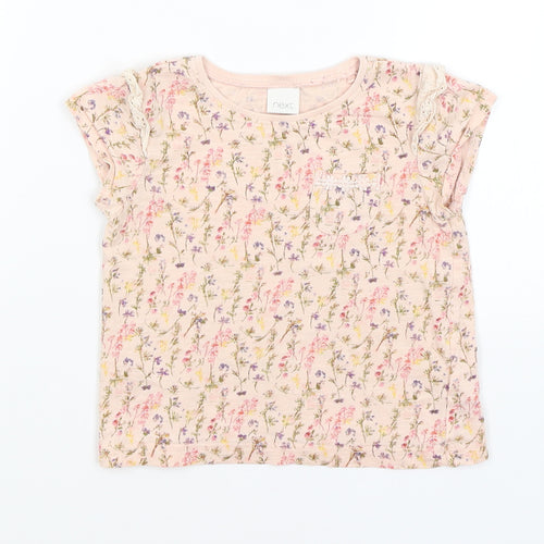 NEXT Baby Pink Floral  Basic T-Shirt Size 18-24 Months