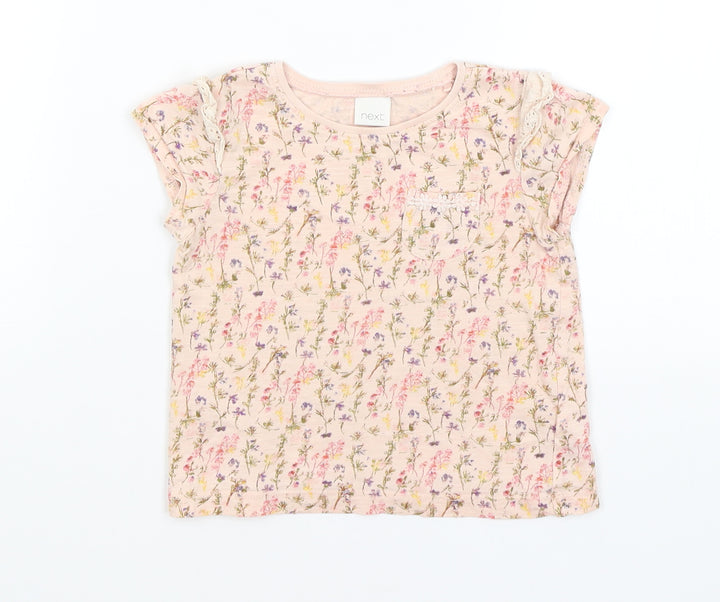 NEXT Baby Pink Floral Basic T-Shirt Size 18-24 Months
