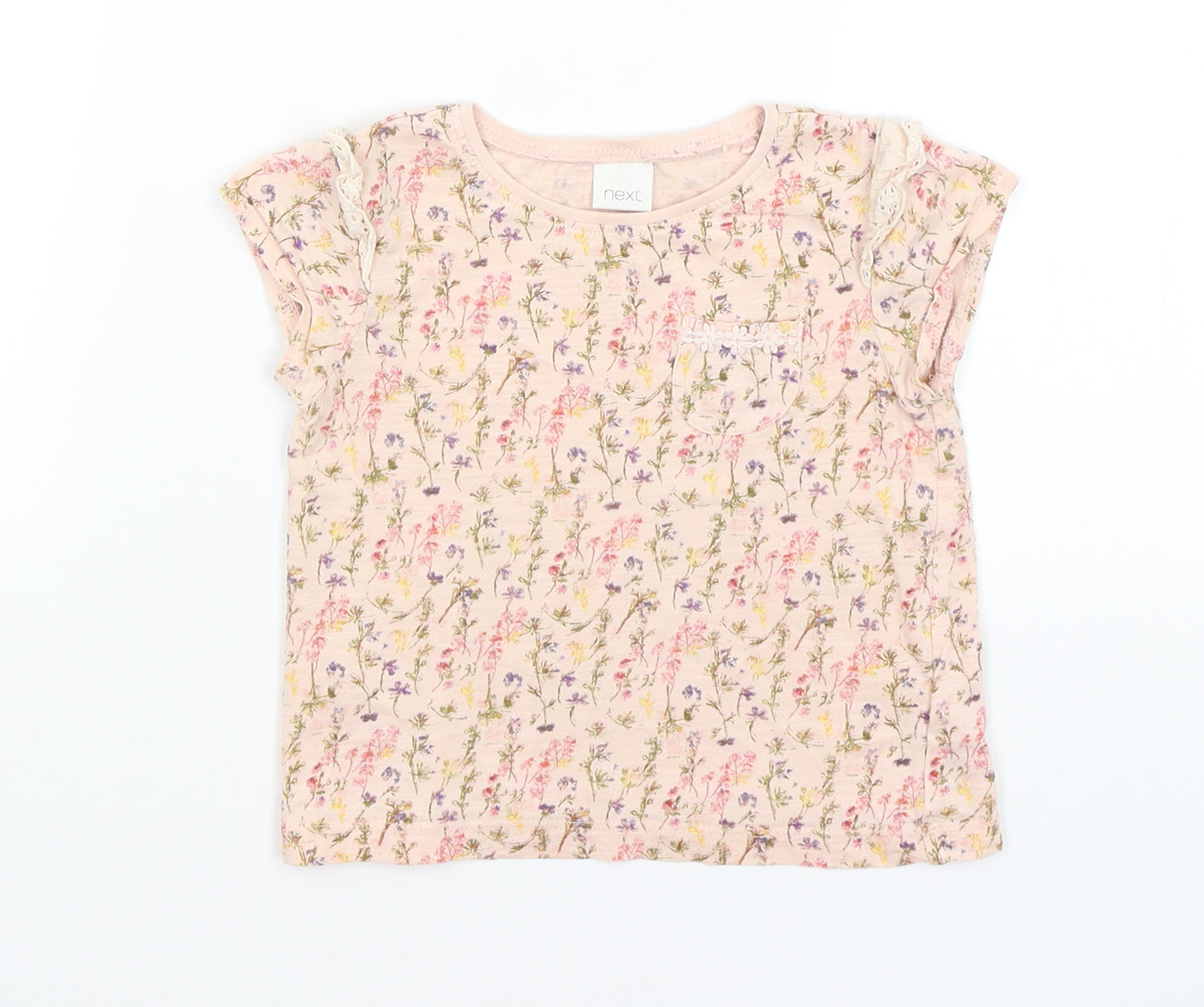 NEXT Baby Pink Floral  Basic T-Shirt Size 18-24 Months