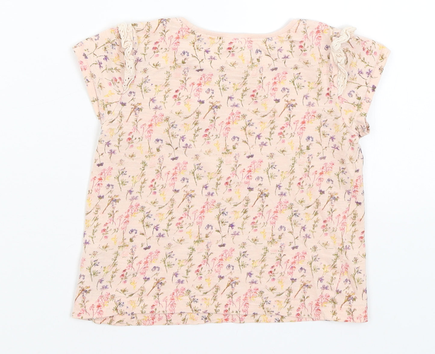 NEXT Baby Pink Floral  Basic T-Shirt Size 18-24 Months