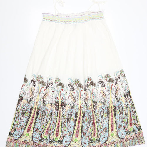In Town Womens White Paisley  A-Line  Size 8