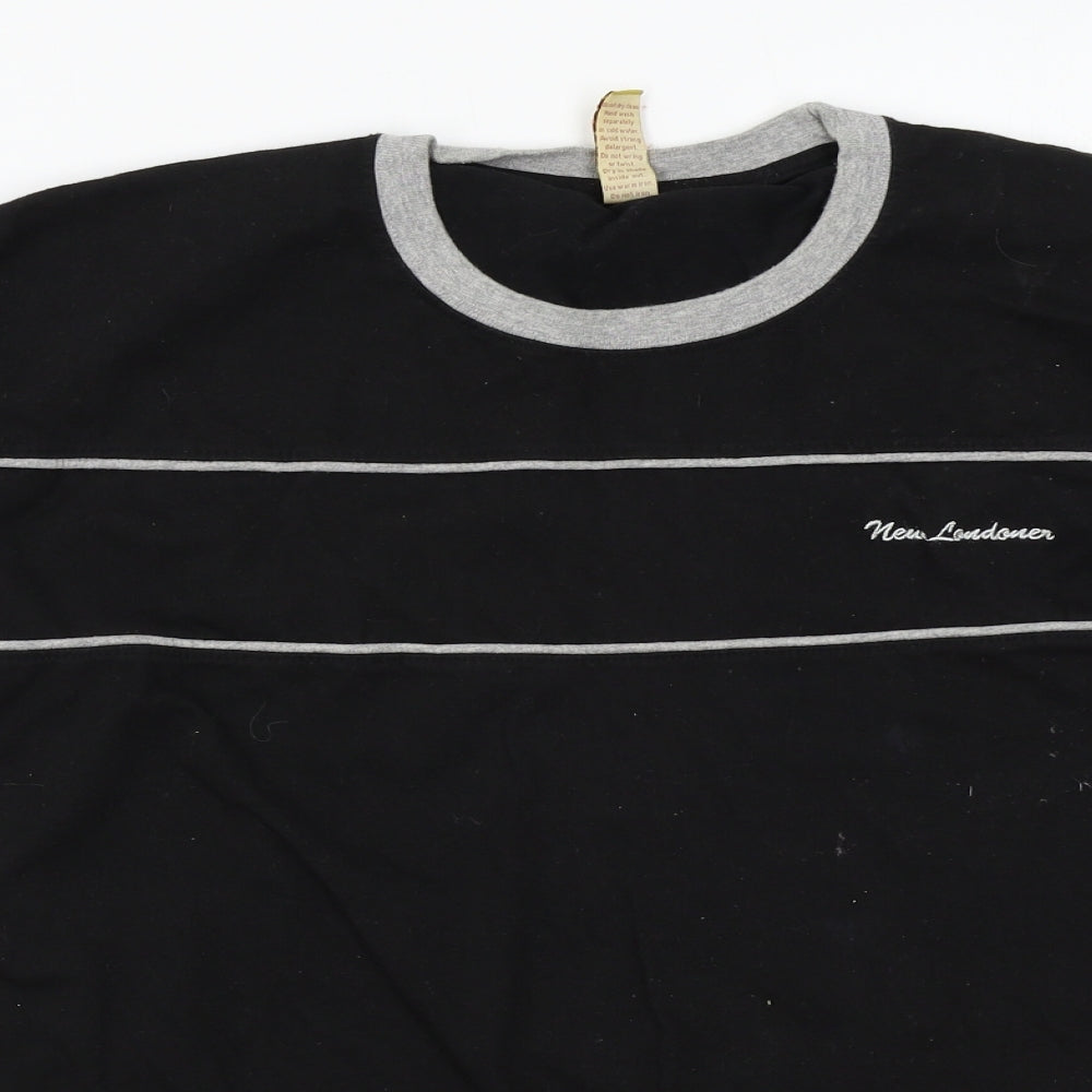 New Londoner Mens Black    T-Shirt Size L