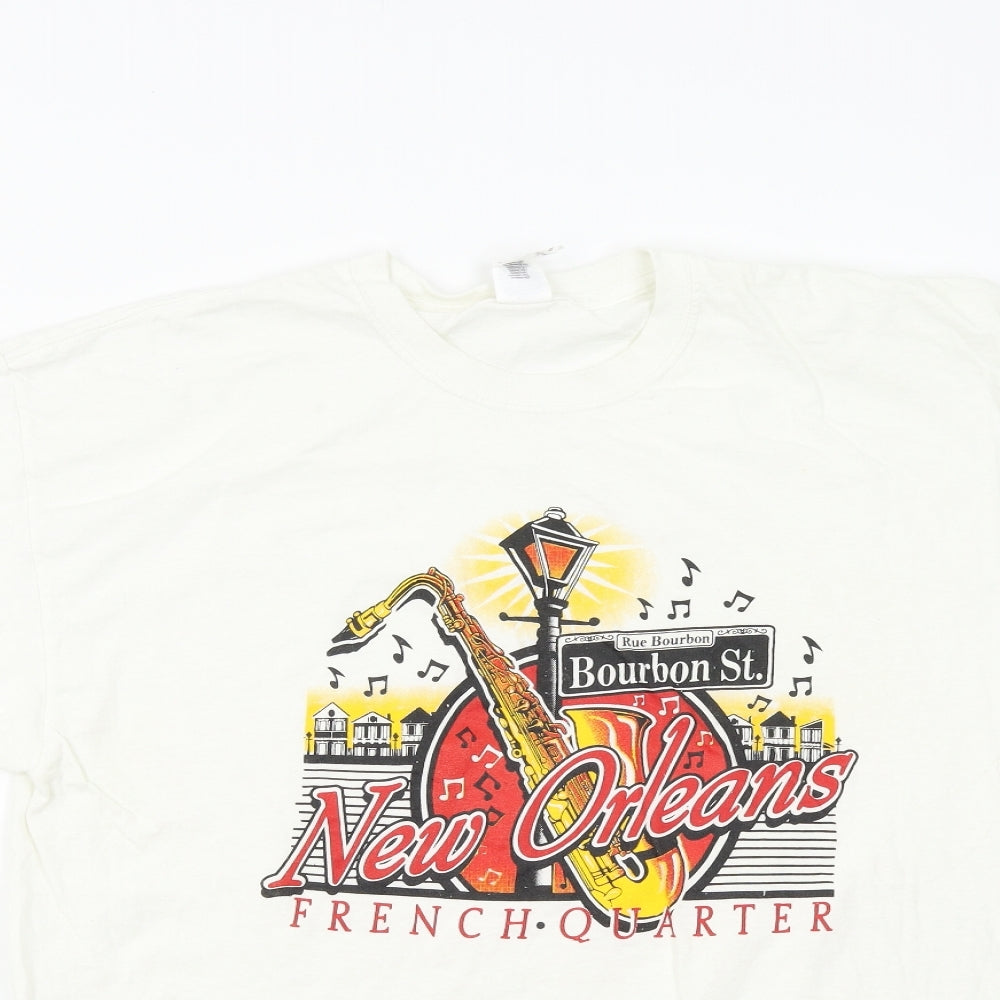 Gildan Mens White    T-Shirt Size XL  - New Orleans