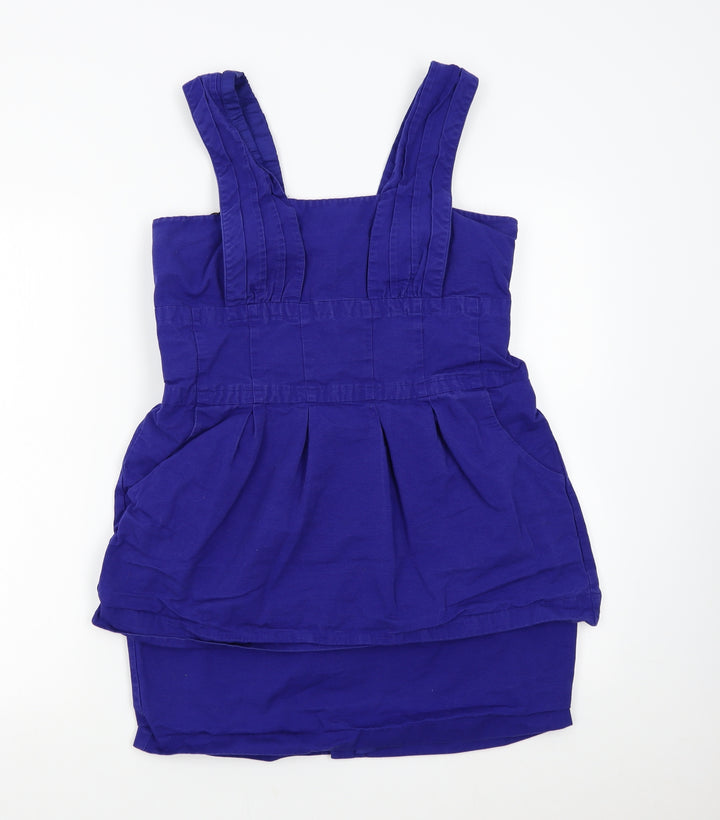 Warehouse Womens Blue Corduroy Bodycon Size 16