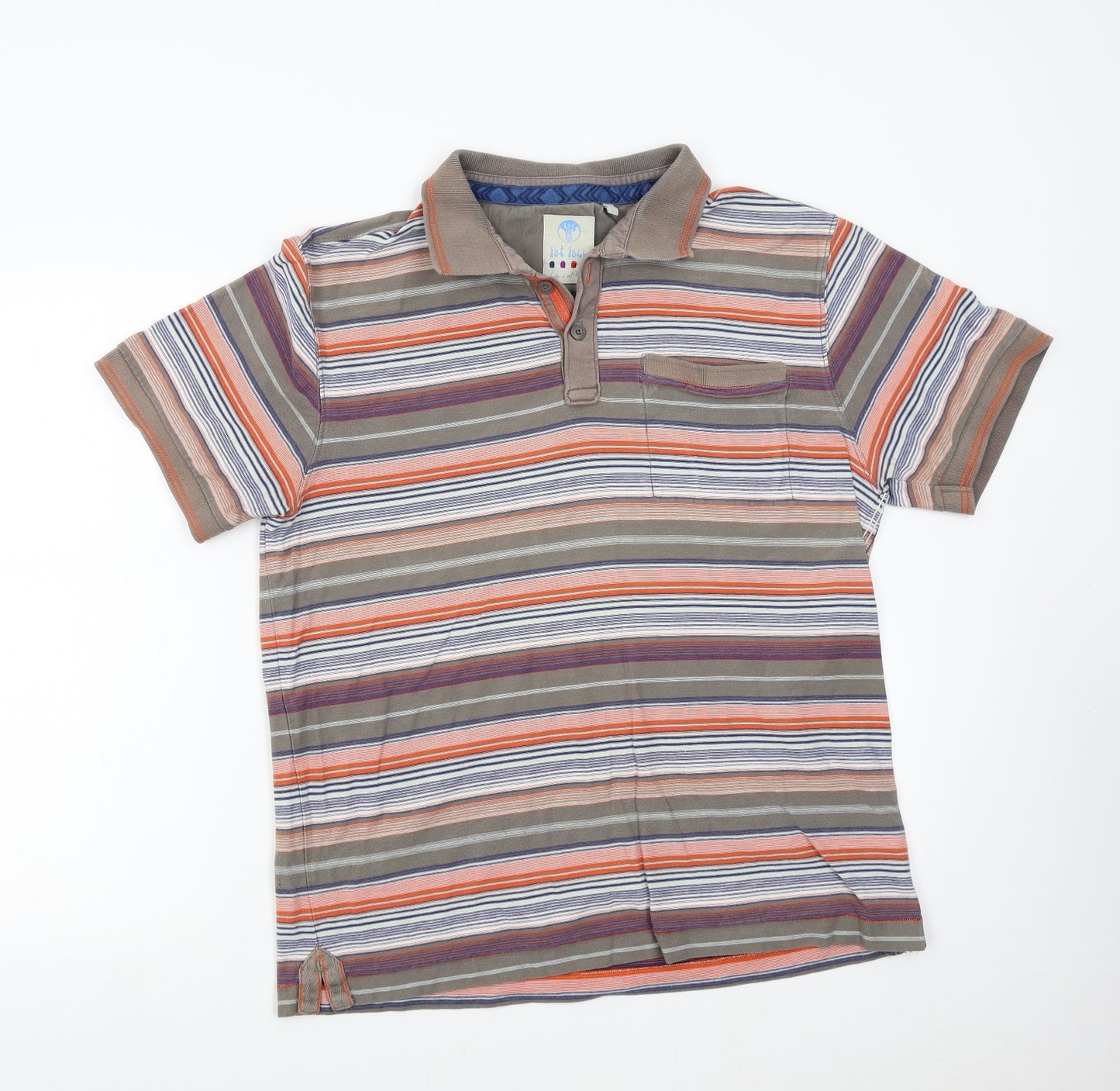 Fat Face Mens Multicoloured Striped   Polo Size L