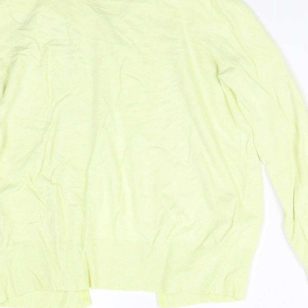 M&S Womens Yellow  Knit Cardigan Jumper Size 12