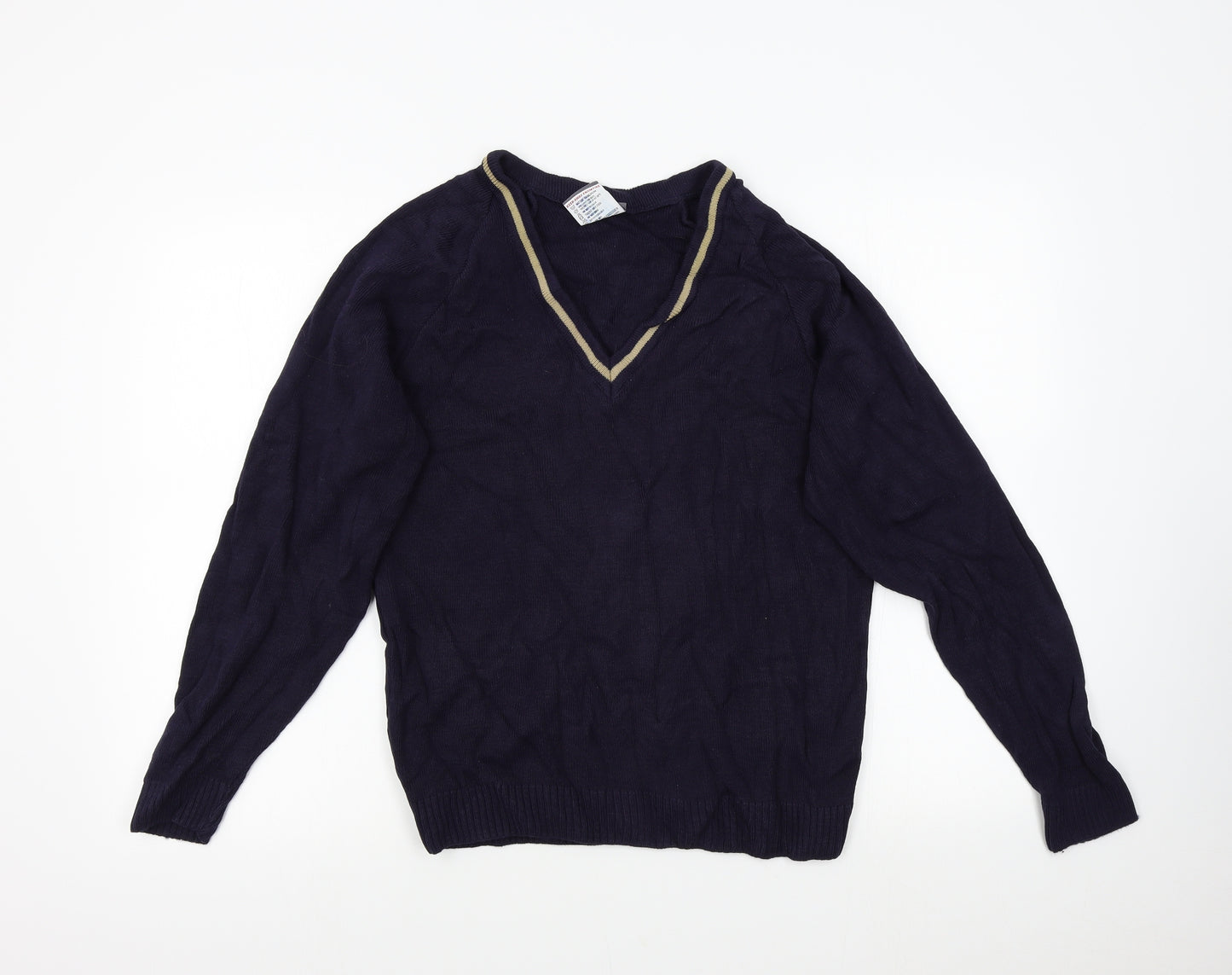 Courtelle Mens Blue  Knit Pullover Jumper Size S