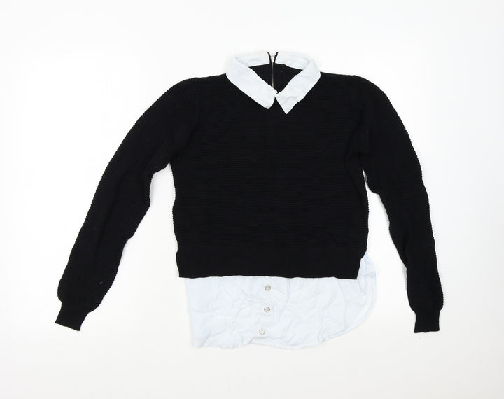 Preworn Girls Black   Pullover Jumper Size M