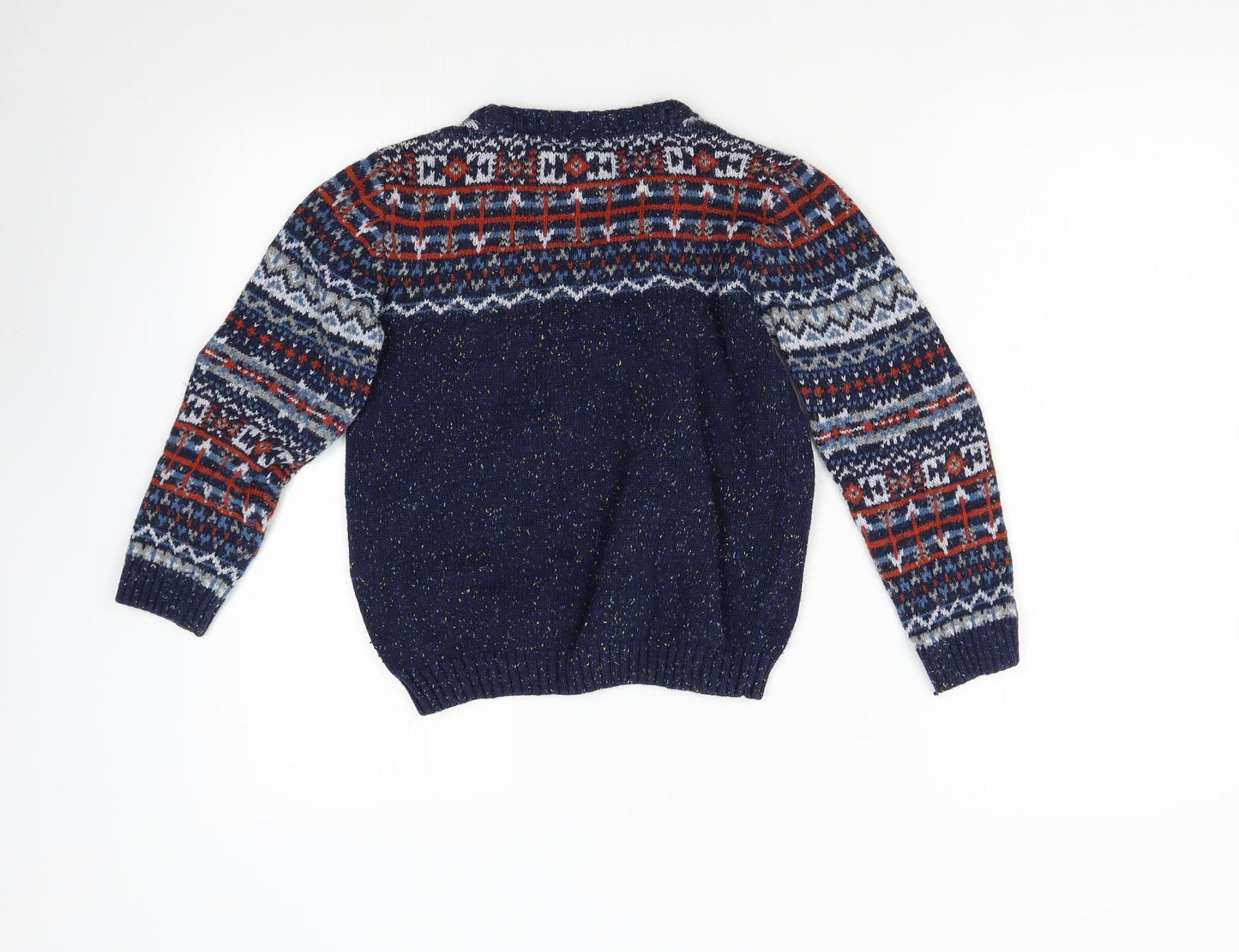 TU Boys Blue Geometric Knit Pullover Jumper Size 9 Years