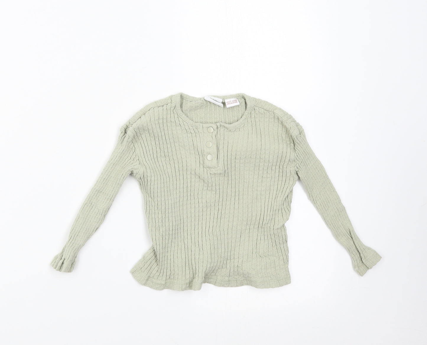 Zara Girls Green   Basic T-Shirt Size 2-3 Years