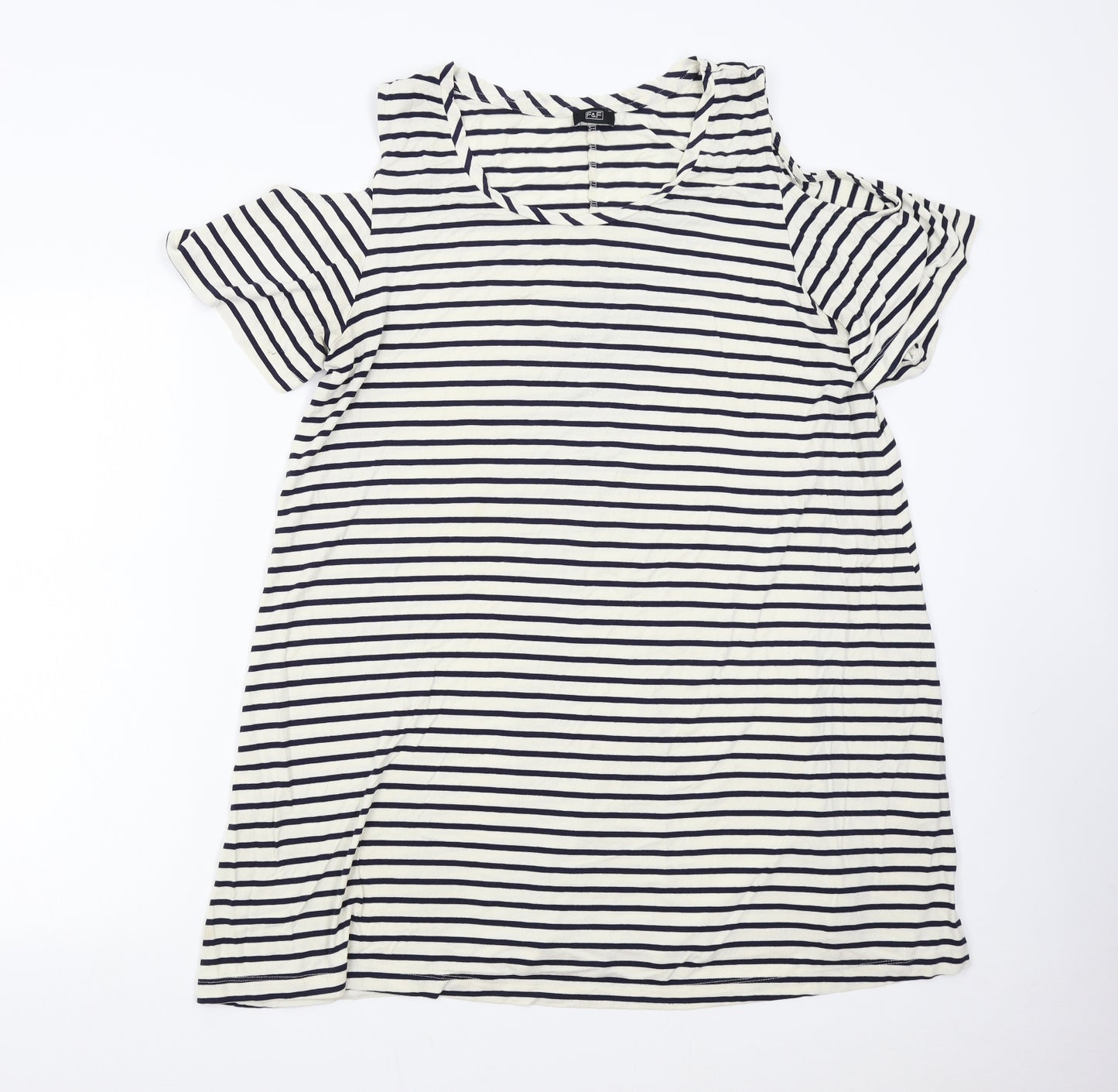 F&F Womens Multicoloured Striped  T-Shirt Dress  Size 20