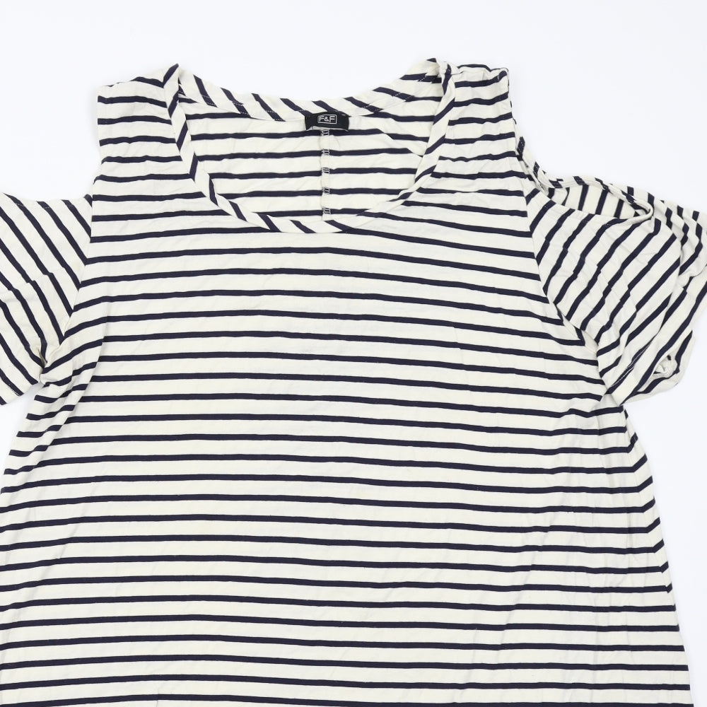 F&F Womens Multicoloured Striped  T-Shirt Dress  Size 20