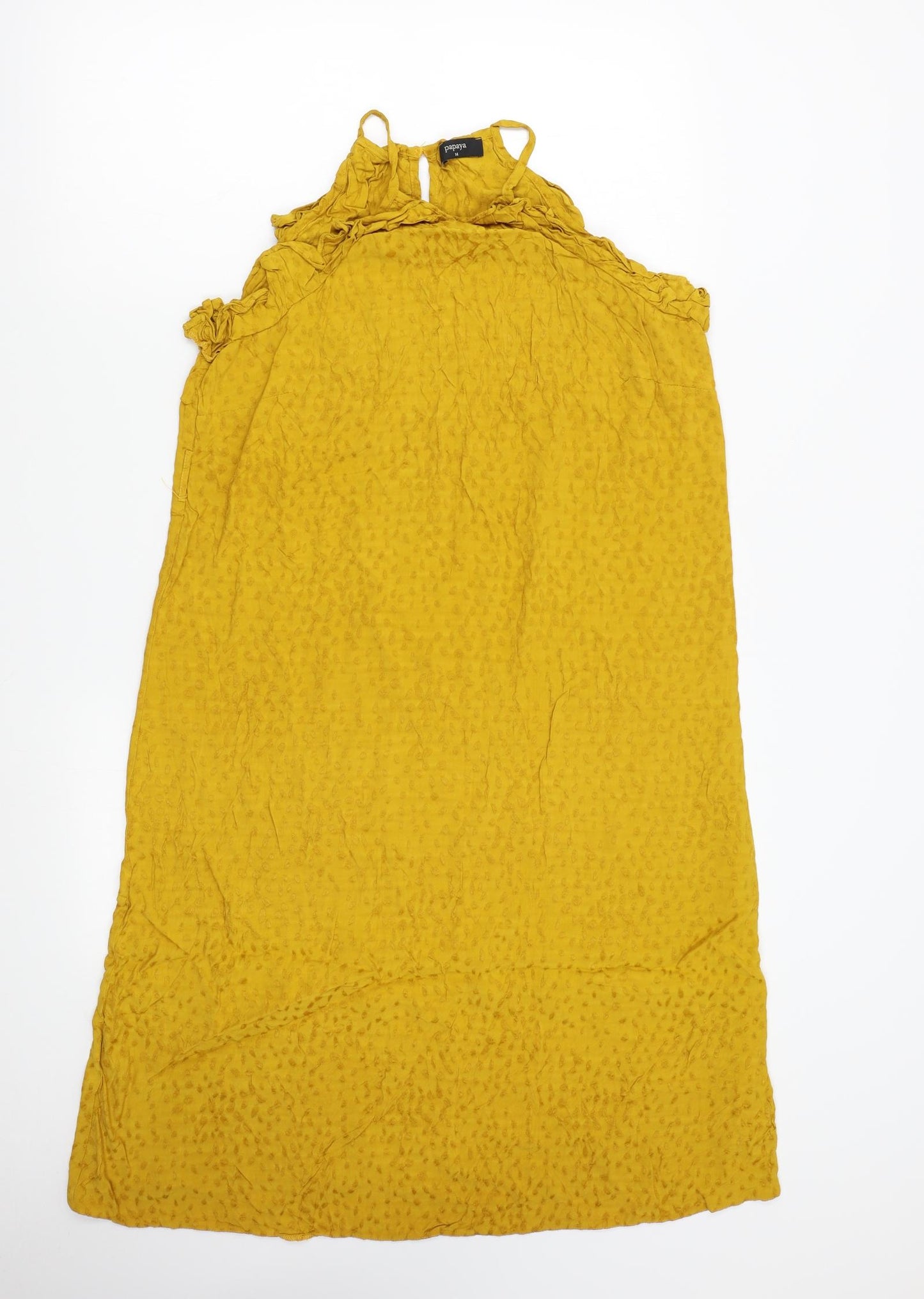 Matalan Womens Yellow Animal Print  Slip Dress  Size 14