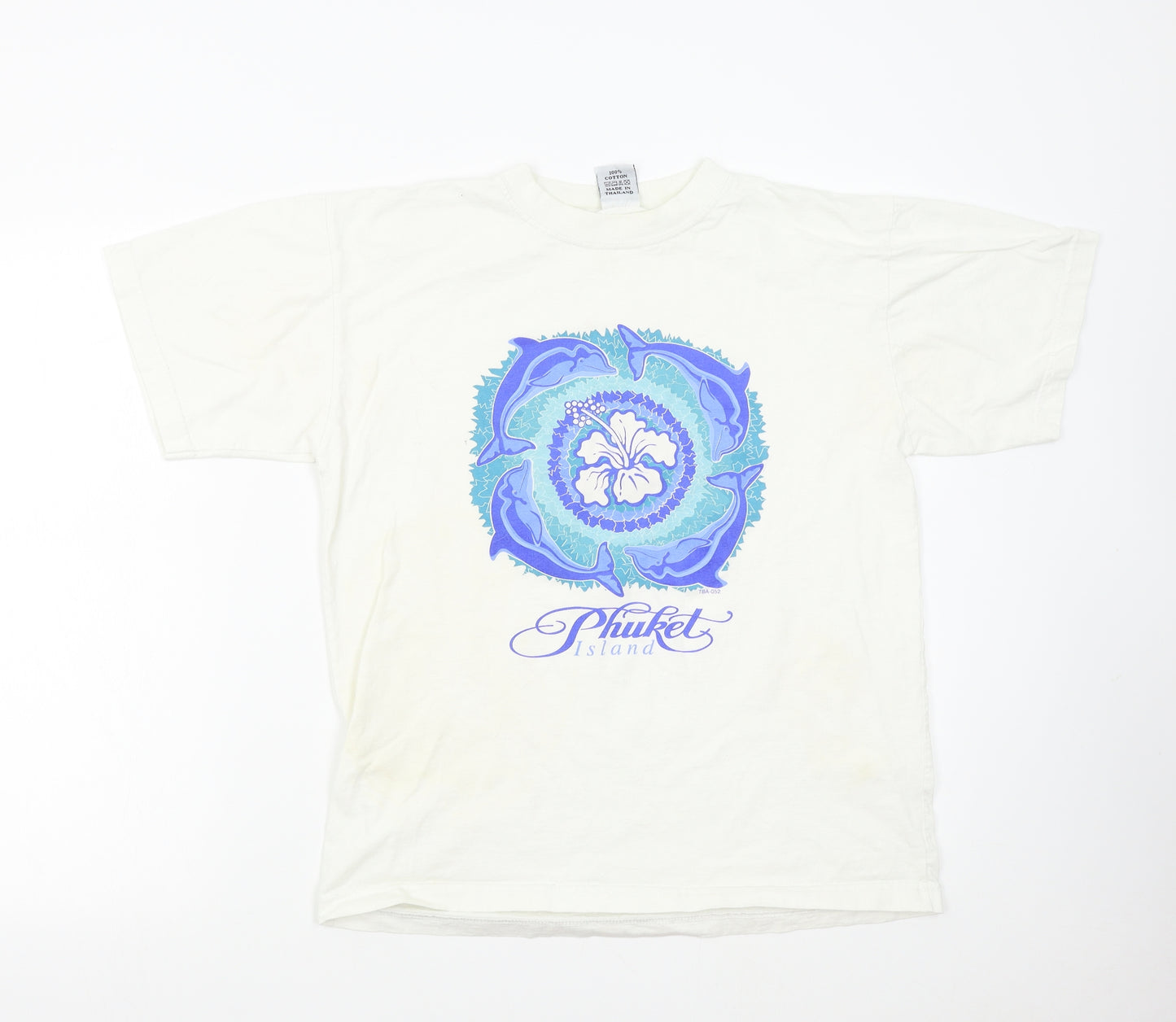 XOX Womens White   Basic T-Shirt Size M  - Phuket Island