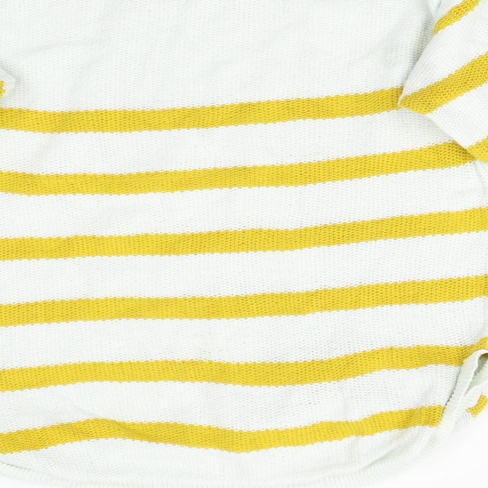 First Avenue Womens Yellow Striped  Pullover Jumper Size M