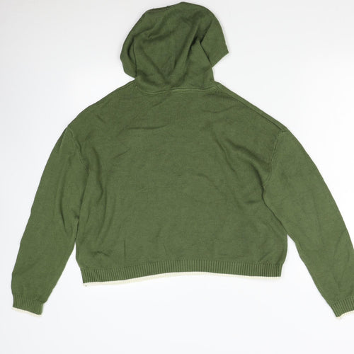 H&M Girls Green  Knit Pullover Hoodie Size L