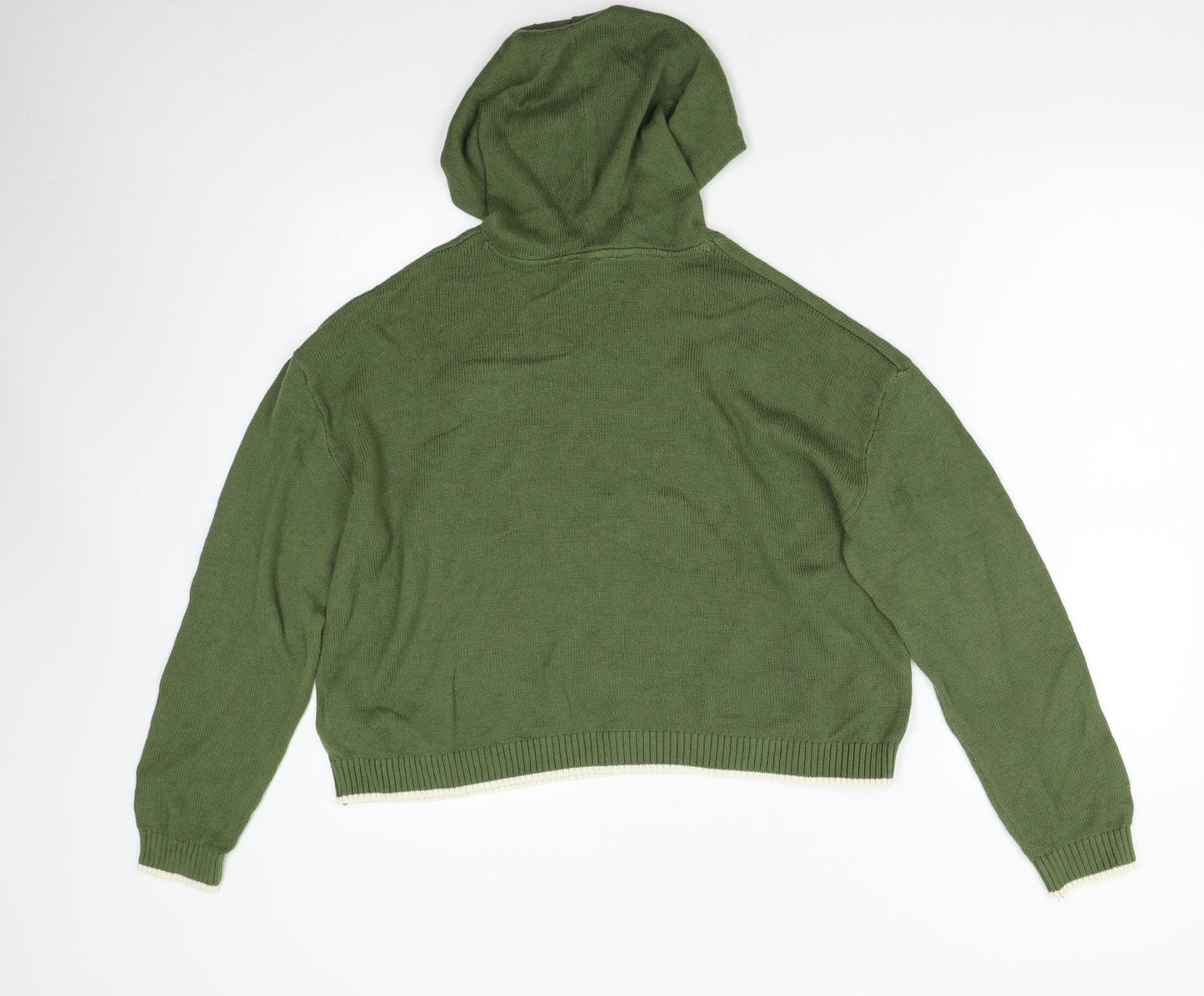 H&M Girls Green  Knit Pullover Hoodie Size L
