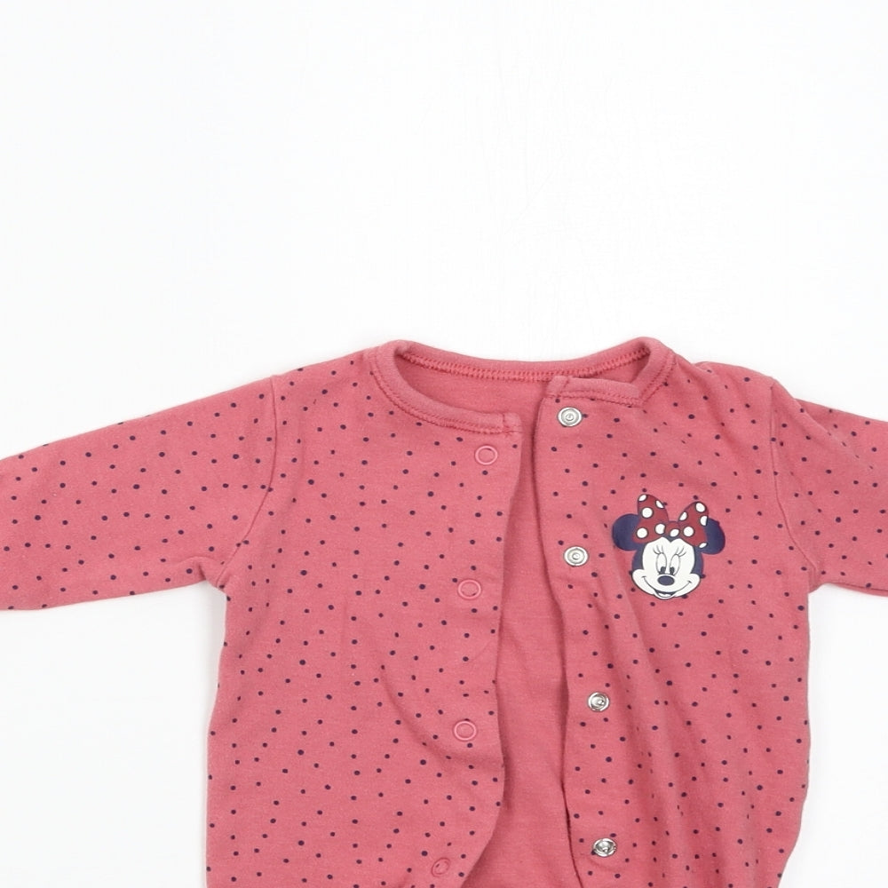Primark Girls Pink Polka Dot  Babygrow One-Piece Size Newborn  - Disney Minnie Mouse