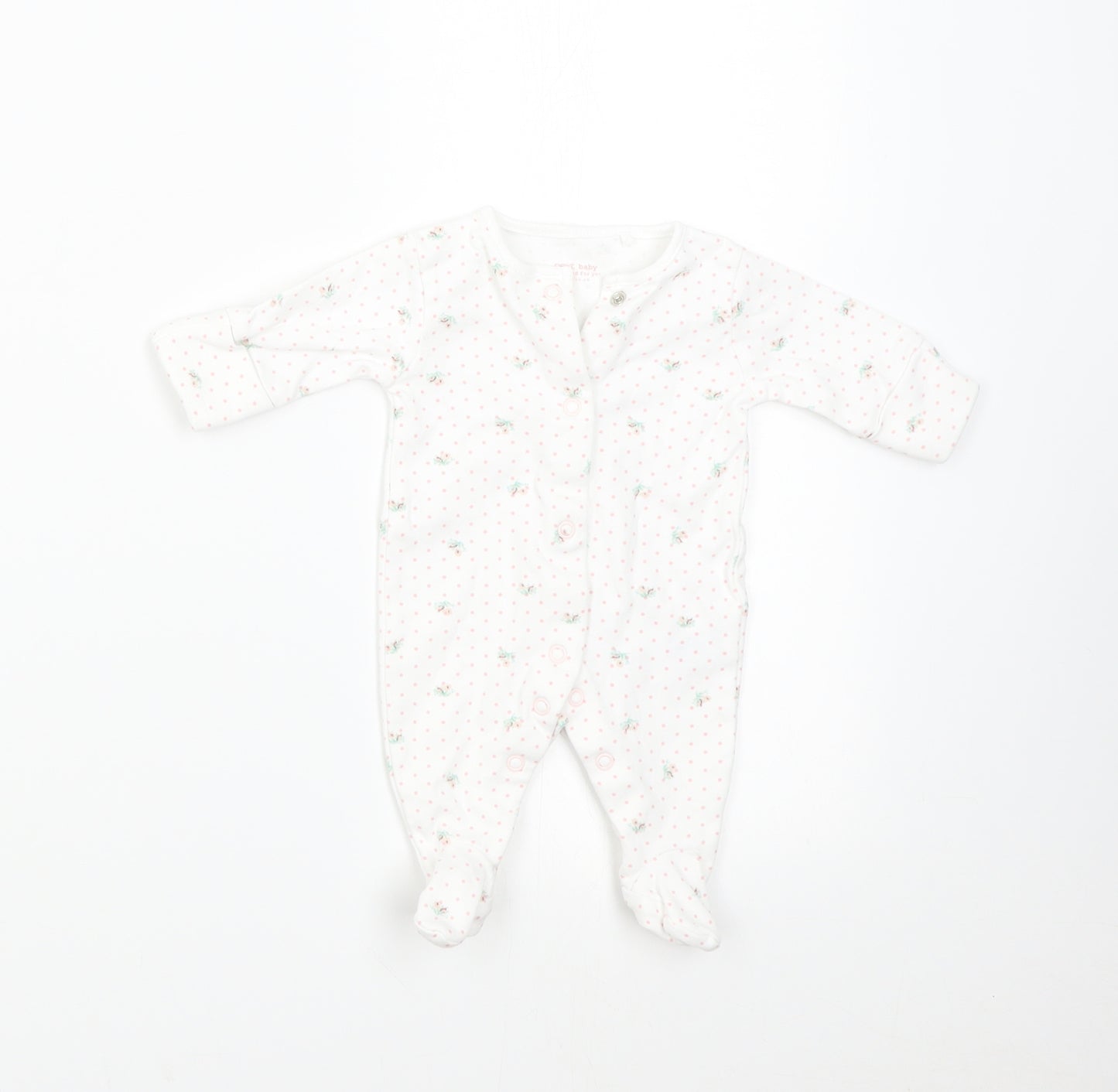 NEXT Baby White Polka Dot  Babygrow One-Piece Size Newborn
