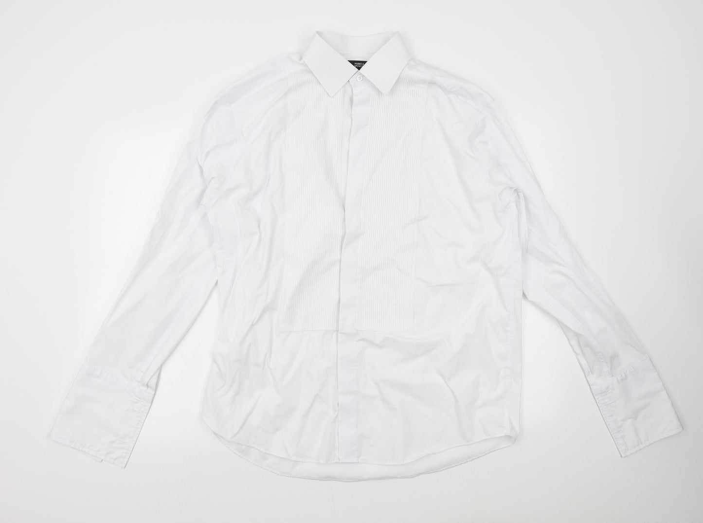 M&S Mens White    Dress Shirt Size 16