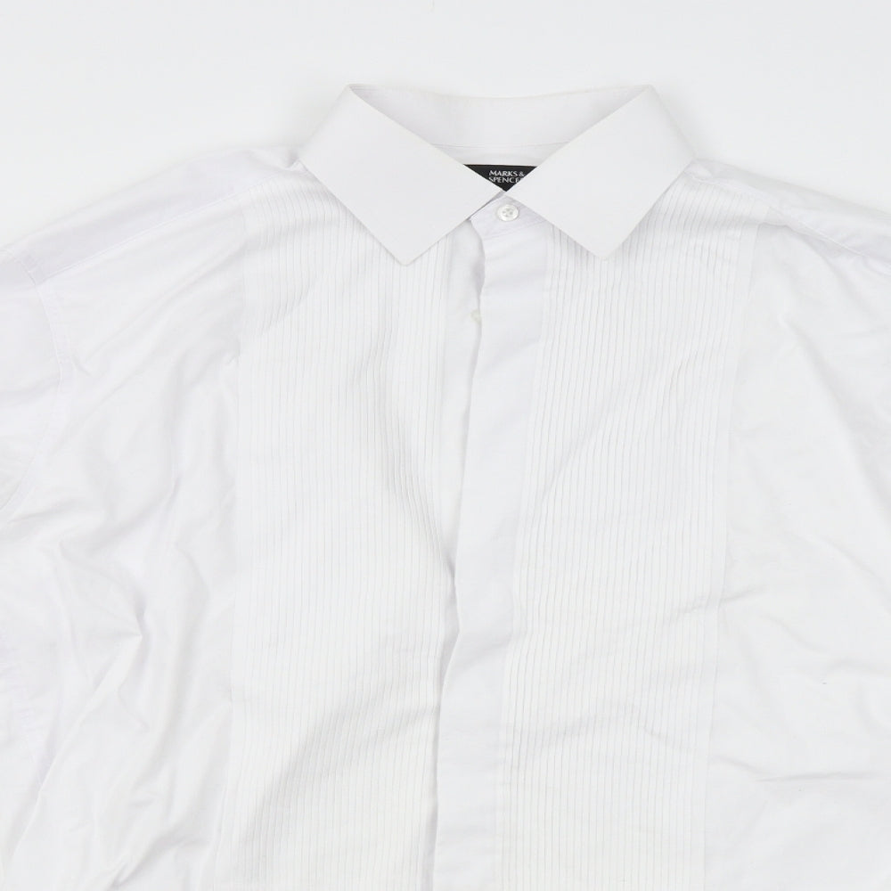 M&S Mens White    Dress Shirt Size 16