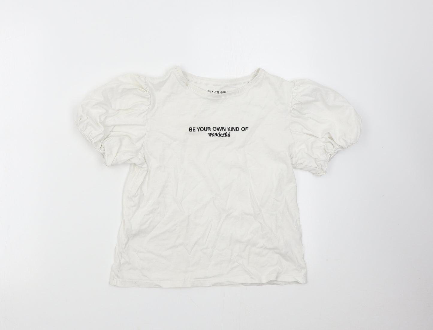 F&F Girls White   Basic T-Shirt Size 13-14 Years