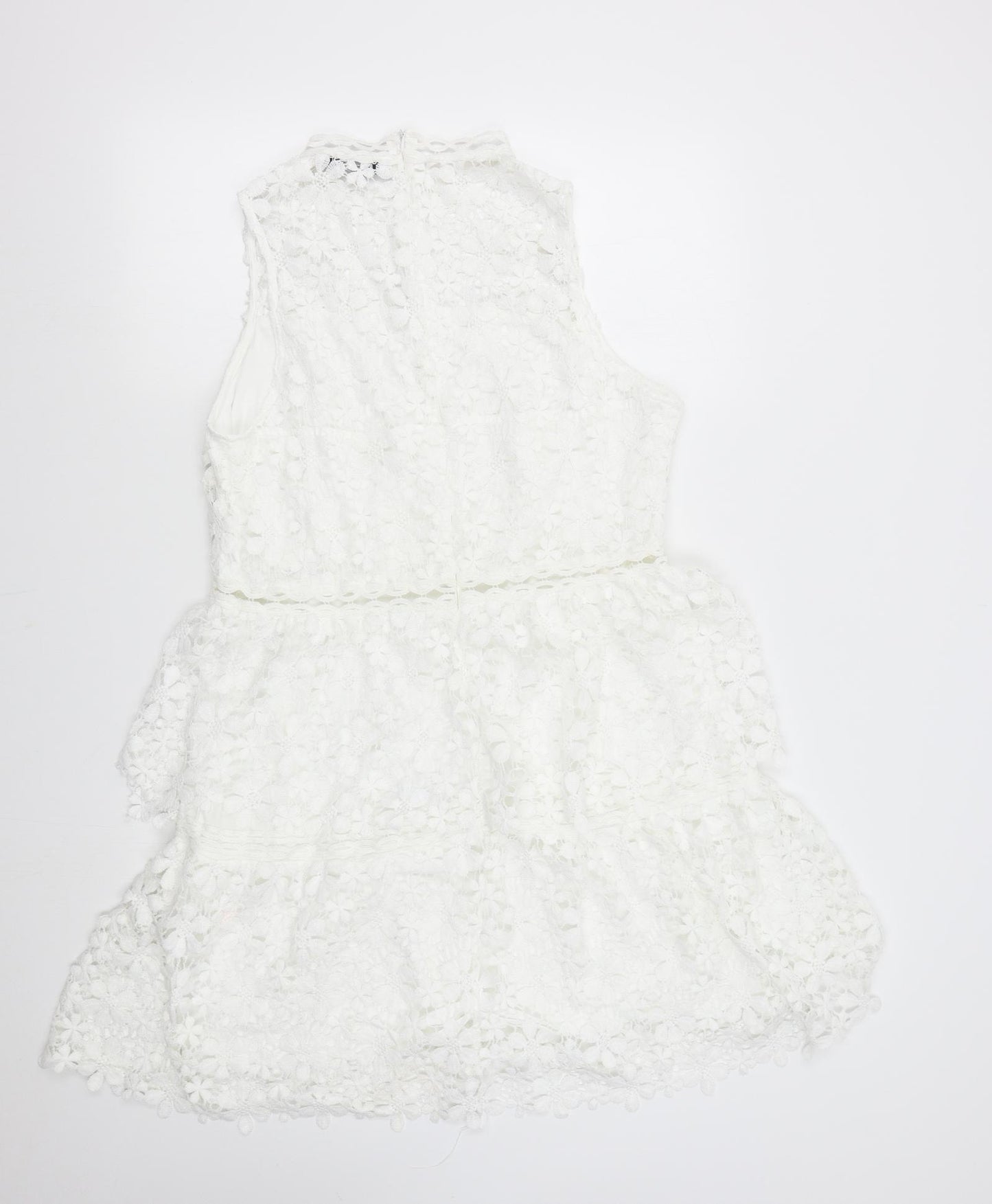 Boohoo Womens White Floral  Fit & Flare  Size 18