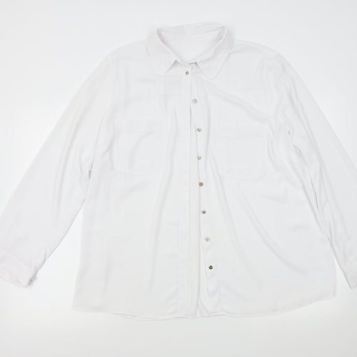 Preworn Womens White   Basic Blouse Size L