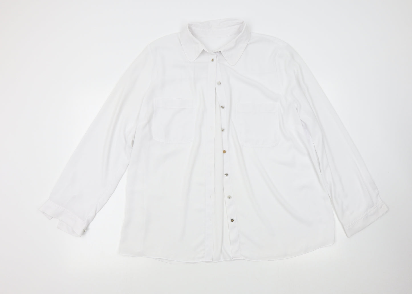 Preworn Womens White   Basic Blouse Size L