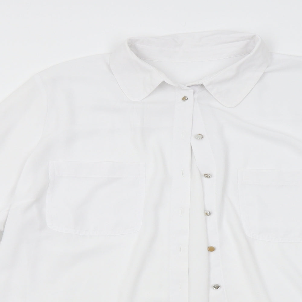 Preworn Womens White   Basic Blouse Size L