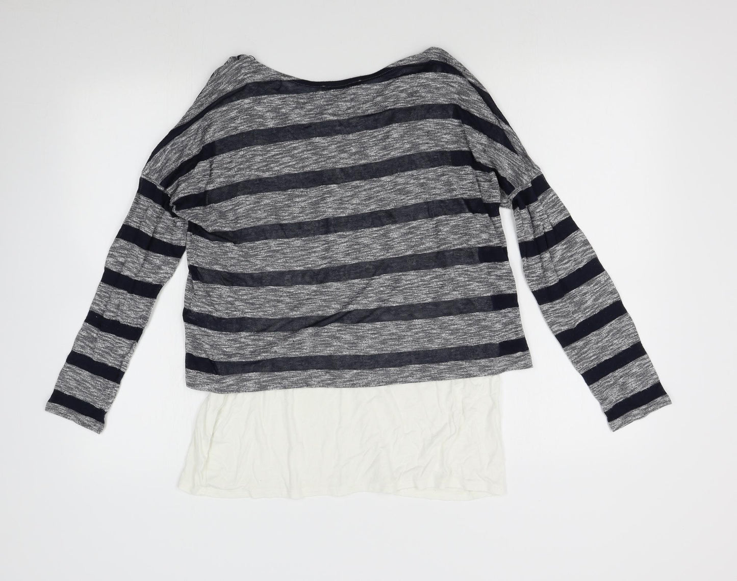 M&M's Womens Grey Striped Knit Pullover Jumper Size 14