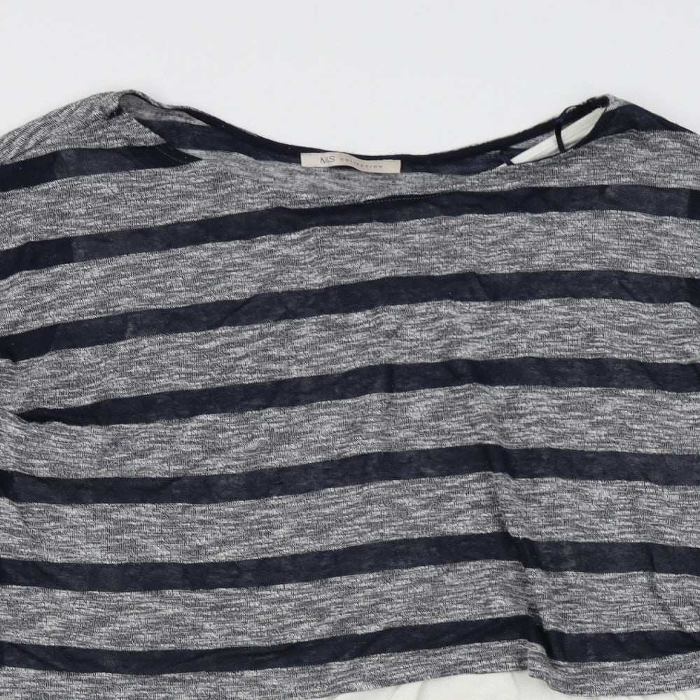 M&M's Womens Grey Striped Knit Pullover Jumper Size 14