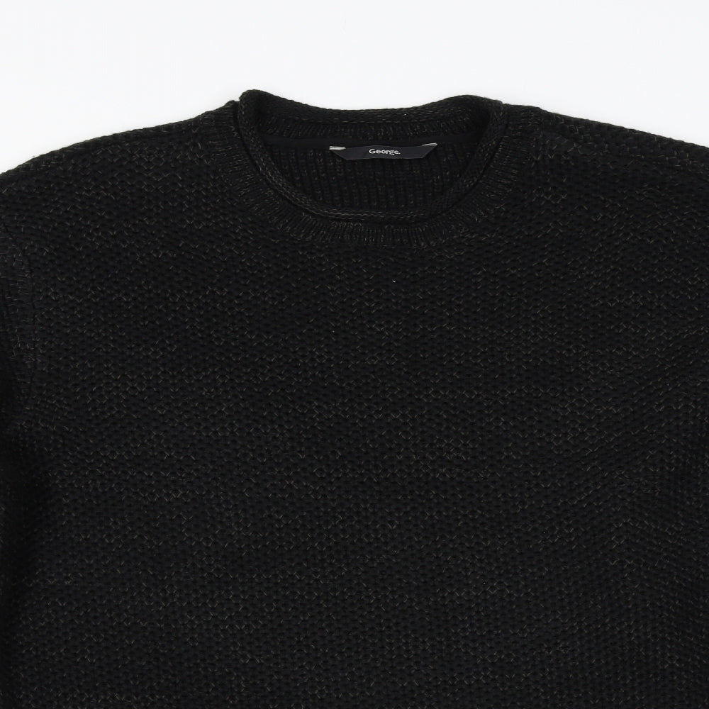 George Mens Black  Knit Pullover Jumper Size L