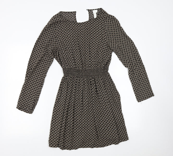 H&M Womens Multicoloured Geometric  Fit & Flare  Size 6