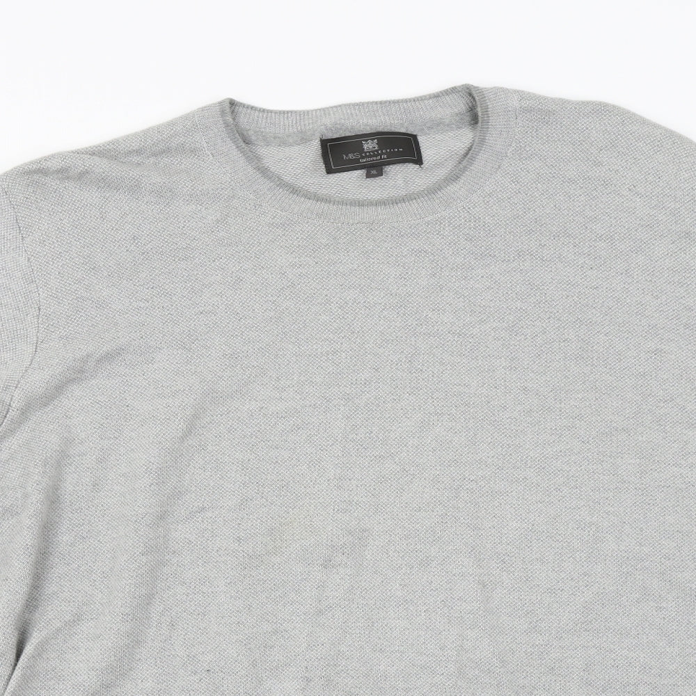 M&S Mens Grey  Knit Pullover Jumper Size XL