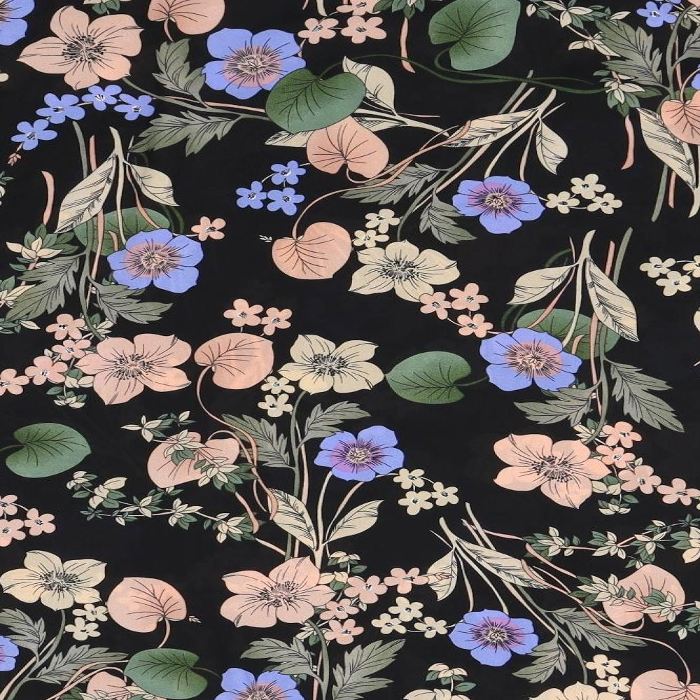 F&F Womens Black Floral  Basic Blouse Size 16