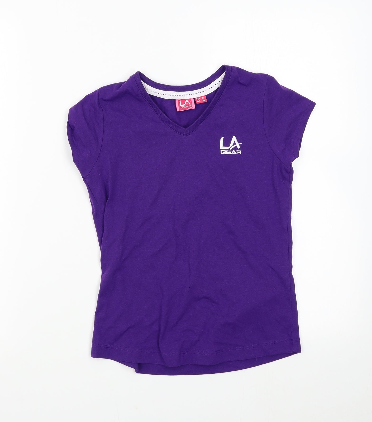 LA Gear Girls Purple   Basic T-Shirt Size 9-10 Years