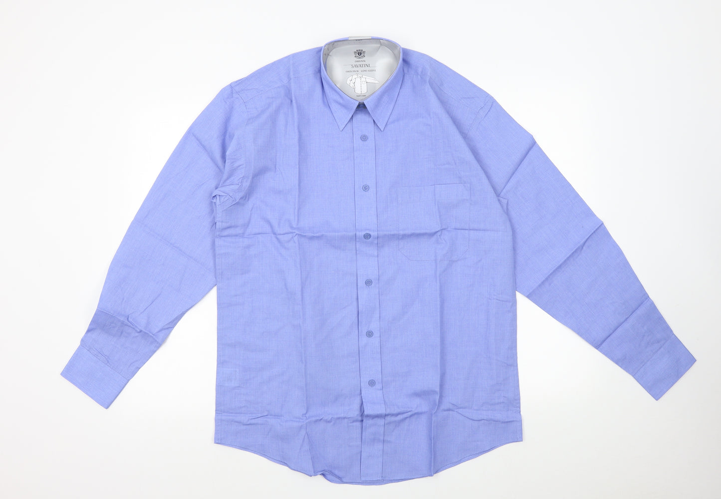 Savatini Mens Blue    Dress Shirt Size 15.5