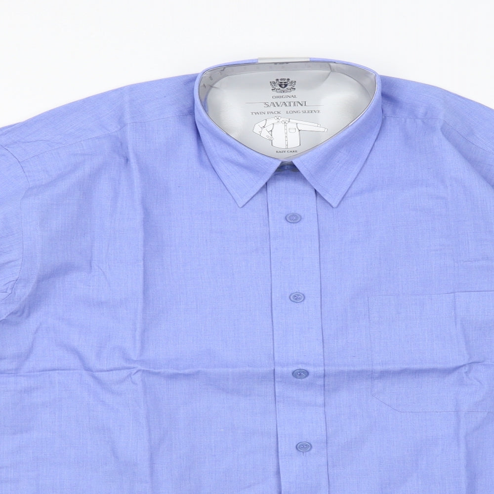 Savatini Mens Blue    Dress Shirt Size 15.5