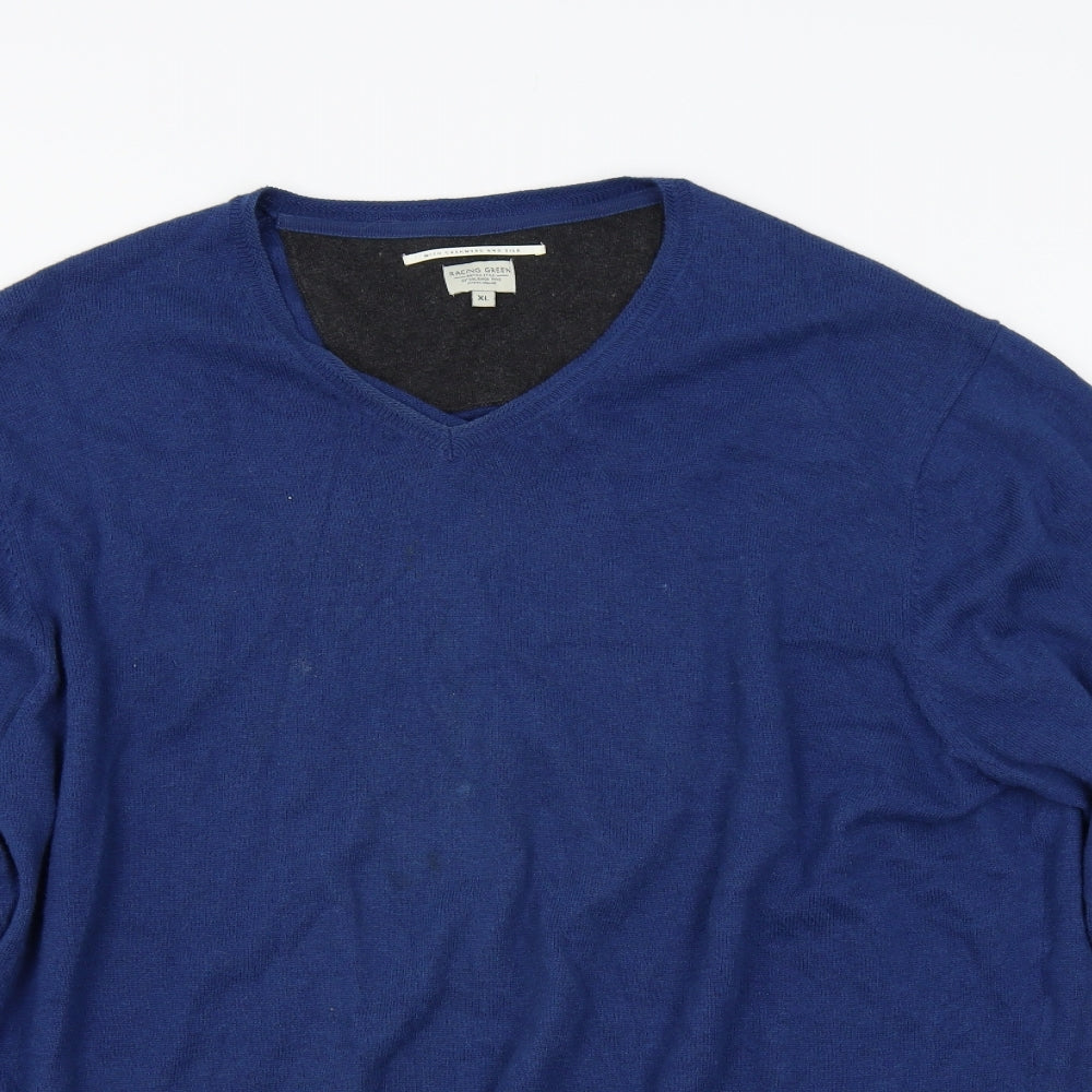 Racing Green Mens Blue  Knit Pullover Jumper Size XL